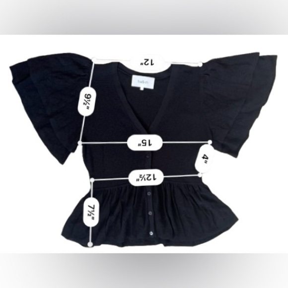 NWT BA&SH Acacio Pointelle Cardigan In Black. Size 1, Small - Picture 6 of 9